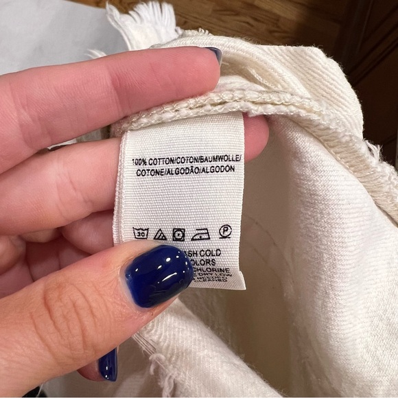 Free People White Overall Mini Dress Torn Up Jumper Distressed Size 2 - Picture 9 of 9